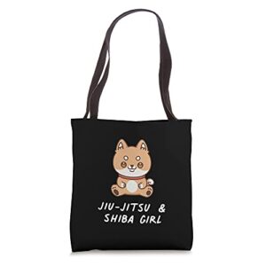 jiu-jitsu & shiba girl kawaii sports japanese dog lover tote bag