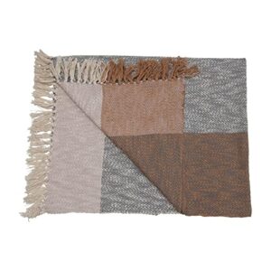 Creative Co-Op Soft and Cozy Woven Cotton Blanket with Neutral Colors and Fringe Edge Details Throw, Multicolored