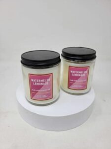 bath and body works 2 piece pack (7oz/198g ) watermelon lemonade single wick scented candle