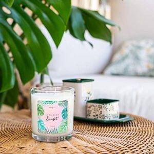 Kate Bissett Baubles Caribbean Sunsent Scented Premium Candle and Jewelry with Surprise Ring Inside | 10 oz Large Candle | Made in USA | Parrafin Free | Size 07