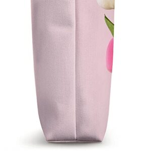 tulips bouquet pink background flower floral tulip rose gift Tote Bag