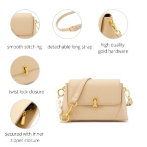 Scarleton Pearl Purses for Women, Crossbody Bags for Women, Lightweight Shoulder Bag w/ 2 Straps for Party & Casual, H209108 - Beige