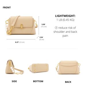 Scarleton Pearl Purses for Women, Crossbody Bags for Women, Lightweight Shoulder Bag w/ 2 Straps for Party & Casual, H209108 - Beige