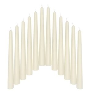 sonedly 12 inch taper candle 12 pack – unscented hand-dipped tapered candles long burning perfect for home interior – dripless and smokeless tapered candles for home – 10-hour burning ivory candles