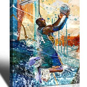 Kobe Bryant Wall Art Basketball Player Canvas Wall Art Painting Sports Posters Artwork Home Decor for Basketball Fan Memorabilia Gifts Living Room Bedroom Boy Girl Gifts Decoration Wall Art