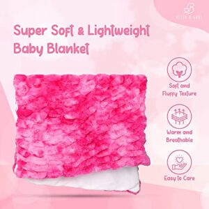 Super Soft Fuzzy Faux Fur Baby Blanket, Fluffy, Warm, Cozy, Plush, Snuggly Throw, Used for Baby Blanket, Toddler Blanket, Living Room Throw. (Hot Pink, 45X30 Inches)