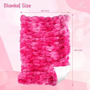 Super Soft Fuzzy Faux Fur Baby Blanket, Fluffy, Warm, Cozy, Plush, Snuggly Throw, Used for Baby Blanket, Toddler Blanket, Living Room Throw. (Hot Pink, 45X30 Inches)