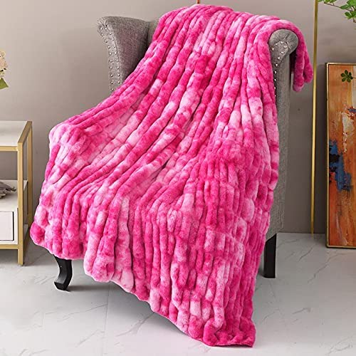 Super Soft Fuzzy Faux Fur Baby Blanket, Fluffy, Warm, Cozy, Plush, Snuggly Throw, Used for Baby Blanket, Toddler Blanket, Living Room Throw. (Hot Pink, 45X30 Inches)