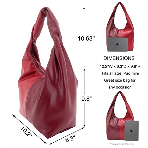 DE'EMILIA CONCEPT Hobo Bags for Women, Imitation Sheep Leather Purses and Handbags Large Shoulder Bags