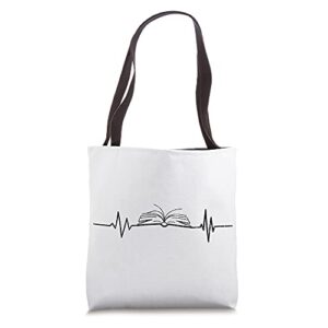 book lover heartbeat funny author writer writing graphic tote bag