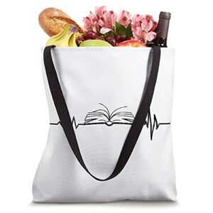 Book Lover Heartbeat Funny Author Writer Writing Graphic Tote Bag