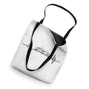 Book Lover Heartbeat Funny Author Writer Writing Graphic Tote Bag