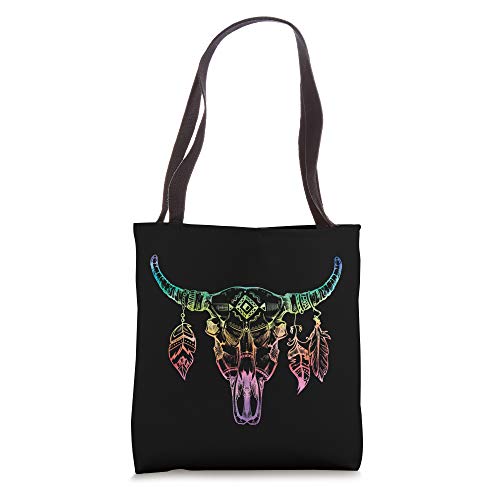 Tye Dye Boho Cow Skull - Fun Country And Western Look Tote Bag