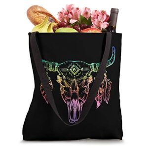 Tye Dye Boho Cow Skull - Fun Country And Western Look Tote Bag