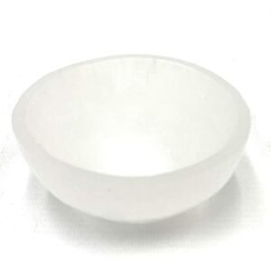 Paykoc Imports Classic Selenite Bowl Dish 4" +- Hand Made Morocco