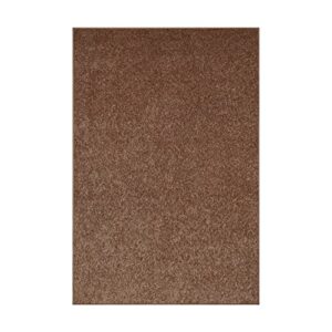 furnish my place modern plush solid color rug – brown, 3′ x 4′, pet and kids friendly rug. made in usa, rectangle, area rugs great for kids, pets, event, wedding