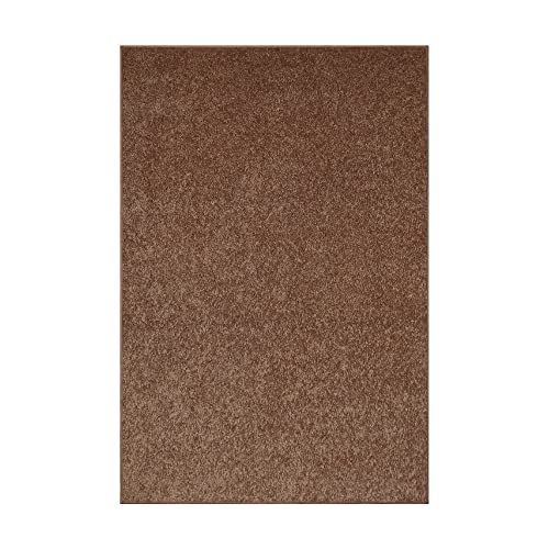 Furnish my Place Modern Plush Solid Color Rug - Brown, 3' x 4', Pet and Kids Friendly Rug. Made in USA, Rectangle, Area Rugs Great for Kids, Pets, Event, Wedding