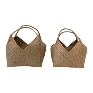 Bloomingville Square Seagrass Handles, Set of 2 Basket, Natural, 2