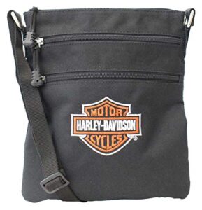 harley-davidson embroidered bar & shield logo crossbody purse w/adjustable strap