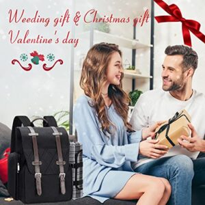 Picnic Backpack for 4 Person with Large Insulated Cooler Bag, Picnic Basket Set with Wine Pouch, Waterproof Picnic Blanket & Cutlery Set. Perfect for Beach, Camping, Party,Wedding Gift for Couple.