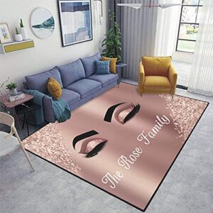 eyelash print area rug custom personalized carpet for living room yoga bedroom playing room camping 4’x5.2′