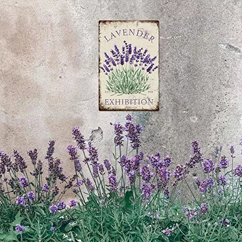 Putuo Decor Flower Art Painting Sign,Living Room or Dining Room Decor,12x8 Inches Aluminum (Lavender)