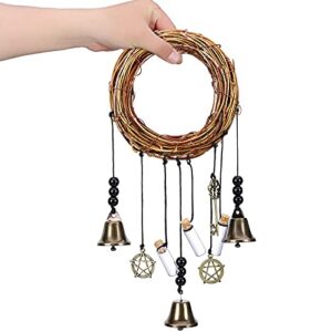 2 Pieces Witch Bells Protection for Door Knob Hanger Wiccan Wind Chimes Witchy Things Clear Negative Energy Attracts Positive Witchcraft Wicca Supplies for Boho Home Room Decor