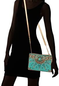 Mary Frances New Day Crossbody Clutch Handbag, Turquoise