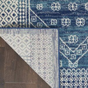 Nourison Passion Bohemian Navy Blue 8' x 10' Area -Rug, Easy -Cleaning, Non Shedding, Bed Room, Living Room, Dining Room, Kitchen (8x10)