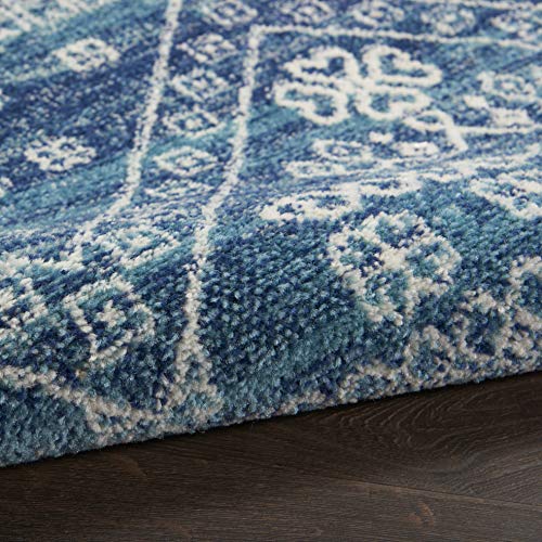 Nourison Passion Bohemian Navy Blue 8' x 10' Area -Rug, Easy -Cleaning, Non Shedding, Bed Room, Living Room, Dining Room, Kitchen (8x10)