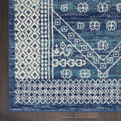 Nourison Passion Bohemian Navy Blue 8' x 10' Area -Rug, Easy -Cleaning, Non Shedding, Bed Room, Living Room, Dining Room, Kitchen (8x10)