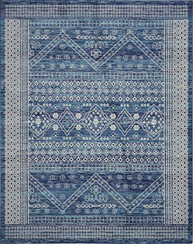 Nourison Passion Bohemian Navy Blue 8' x 10' Area -Rug, Easy -Cleaning, Non Shedding, Bed Room, Living Room, Dining Room, Kitchen (8x10)