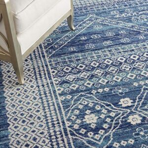 Nourison Passion Bohemian Navy Blue 8' x 10' Area -Rug, Easy -Cleaning, Non Shedding, Bed Room, Living Room, Dining Room, Kitchen (8x10)