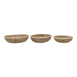 bloomingville hand-woven decorative bamboo, set of 3 basket, natural, 3