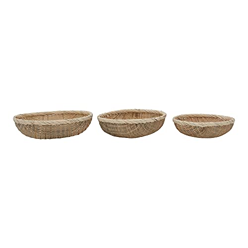 Bloomingville Hand-Woven Decorative Bamboo, Set of 3 Basket, Natural, 3