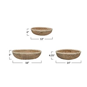 Bloomingville Hand-Woven Decorative Bamboo, Set of 3 Basket, Natural, 3