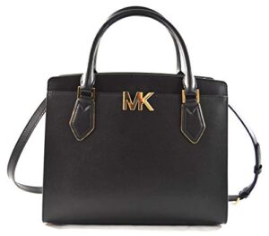 michael kors women’s mott large satchel convertible crossbody bag purse handbag (black)
