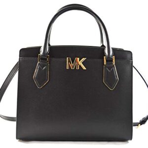 Michael Kors Women's Mott Large Satchel Convertible Crossbody Bag Purse Handbag (Black)