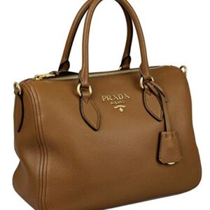 Prada Vitello Leather Cannella Brown Phenix Handbag 1BB023