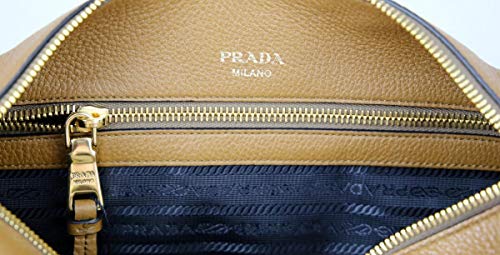 Prada Vitello Leather Cannella Brown Phenix Handbag 1BB023