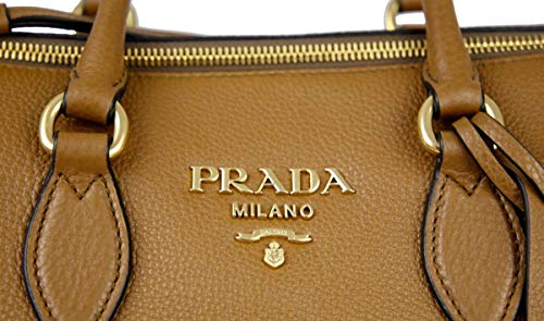 Prada Vitello Leather Cannella Brown Phenix Handbag 1BB023