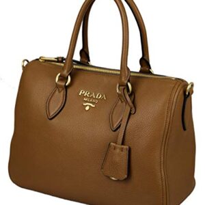 Prada Vitello Leather Cannella Brown Phenix Handbag 1BB023