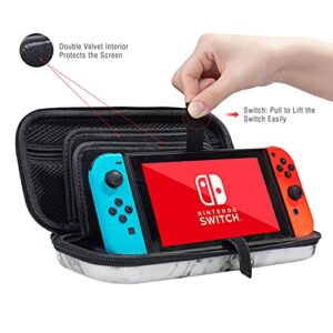 Vimorco Carry Case for Nintendo Switch, Switch OLED Model(2021) Case, Portable Shockproof Hard Shell Protective Travel Bag with 20 Game Card Slots for Nintendo Switch(Blue Marble)