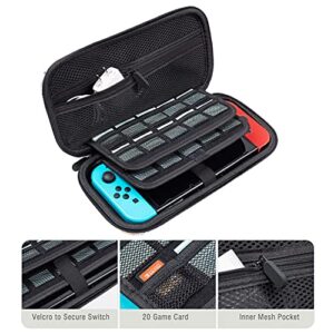 Vimorco Carry Case for Nintendo Switch, Switch OLED Model(2021) Case, Portable Shockproof Hard Shell Protective Travel Bag with 20 Game Card Slots for Nintendo Switch(Blue Marble)