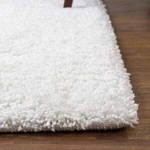 super area rugs fluffy & soft 2-inch shag accent rug for living room – bedroom non skid, snow white, 2′ x 3′ mat