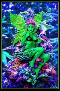 studio b weed fairy non-flocked blacklight poster 24×36 inches