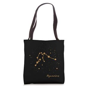 aquarius constellation zodiac star sign birthday ideas tote bag