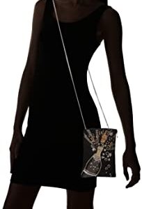 Mary Frances Bubbly Champagne Bottle Mini Crossbody Handbag, Black