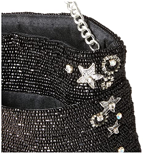 Mary Frances Bubbly Champagne Bottle Mini Crossbody Handbag, Black