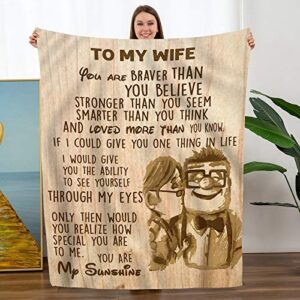 turmtf mothers day birthday gifts for wife, wife birthday gift ideas, wedding anniversary mother day romantic gifts for her, gifts for wife from husband, wife blanket 55″x70″